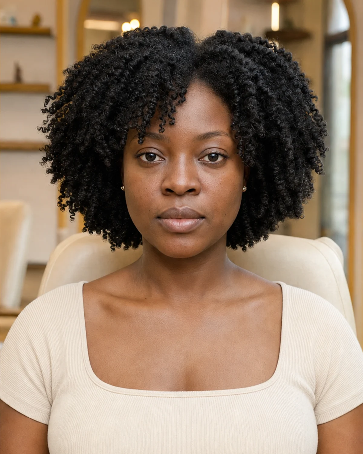 Curls in full form after styling by Chioma Okafor